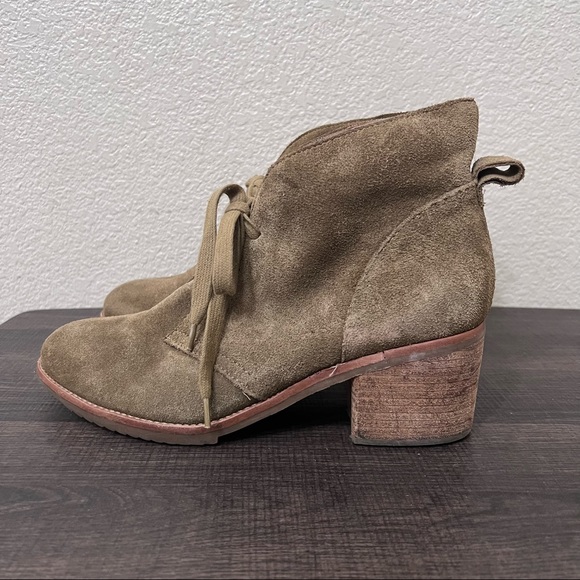 Caslon Gia lace up bootie brown suede stacked heel size 40 - Picture 4 of 11